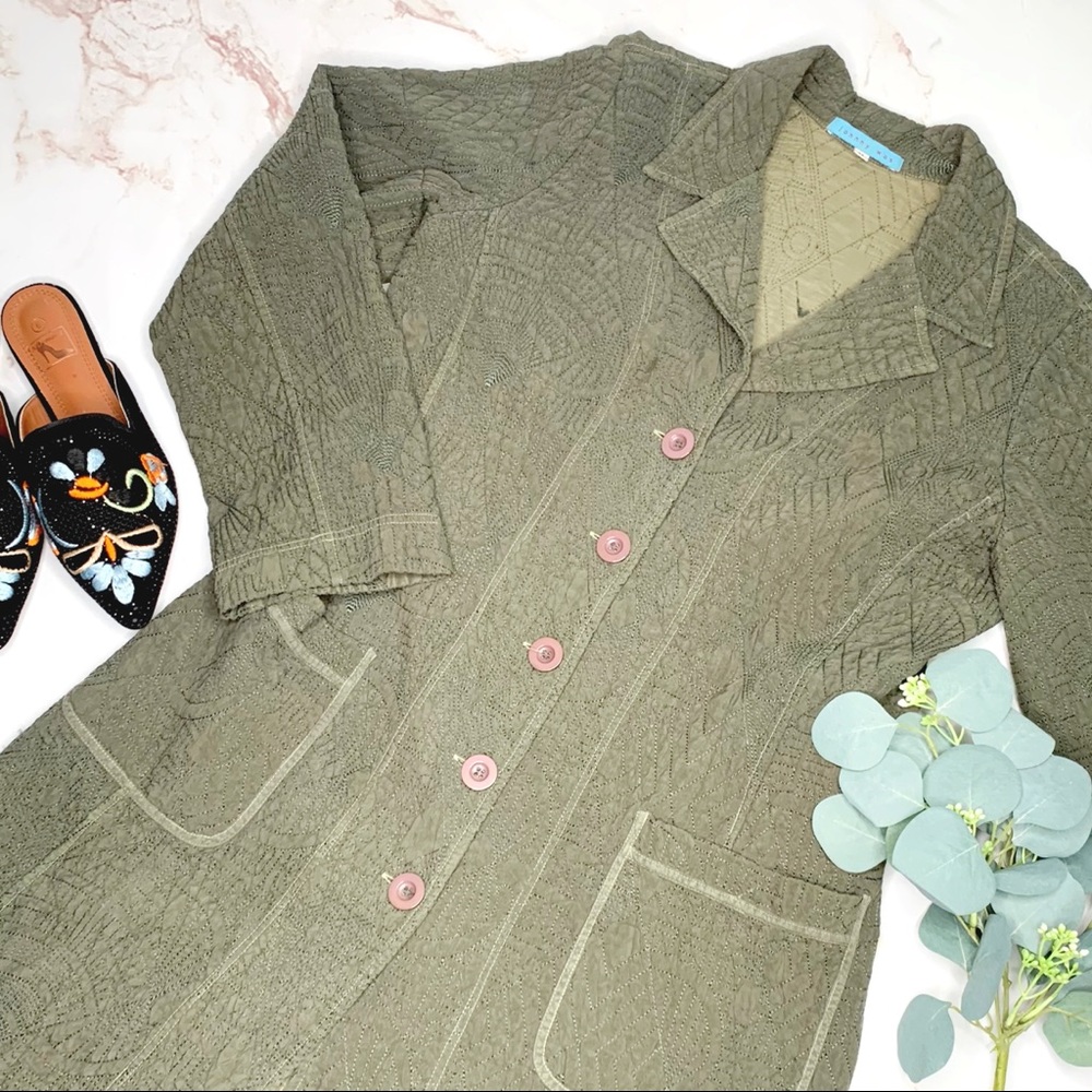 Johnny Was Embroidered Quilted Coat